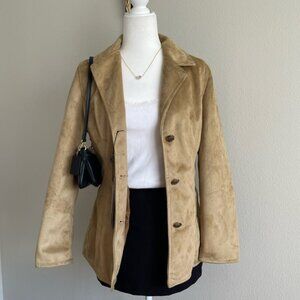 NWT Vintage Armani Collezini Women's Tan Suede Blazer Size M